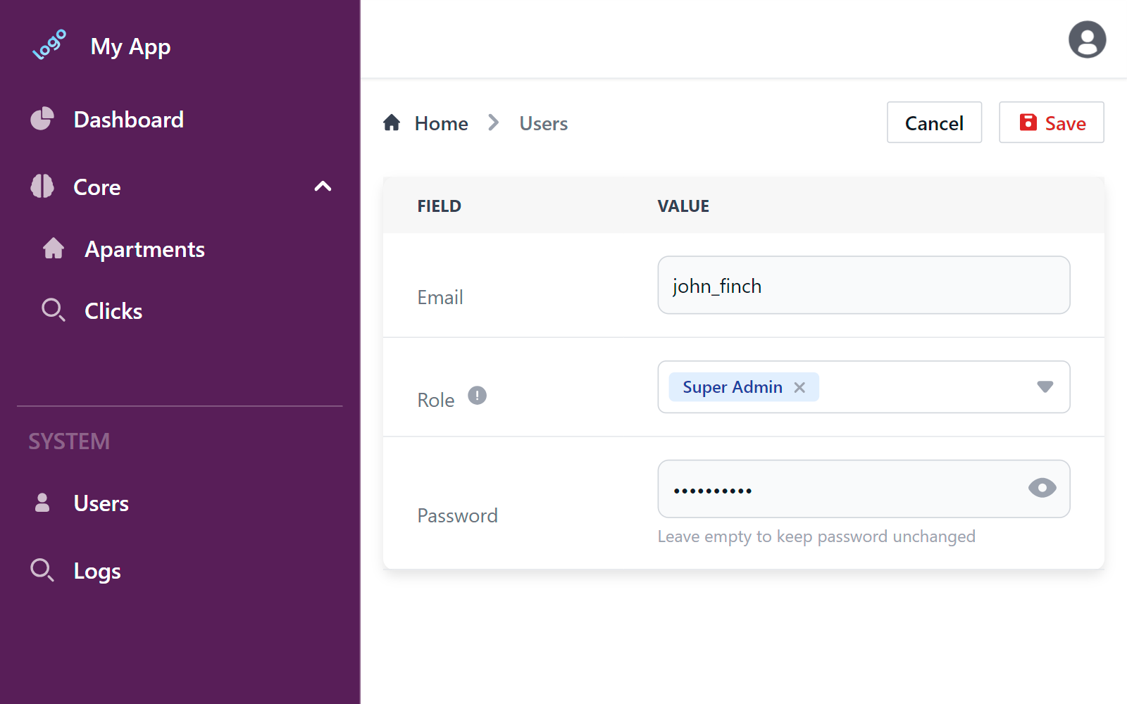 Users management Users management
